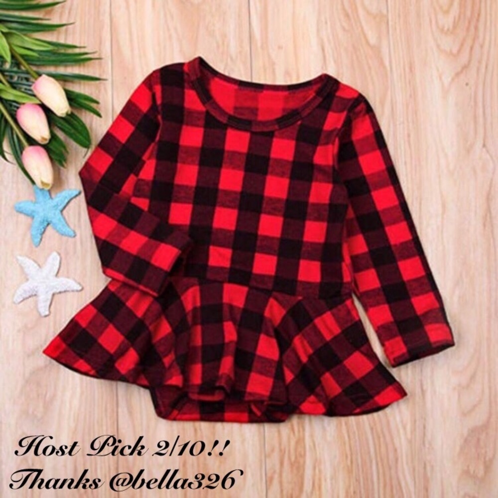 🎉HP🎉NWT - Buffalo Plaid Onesie Tutu